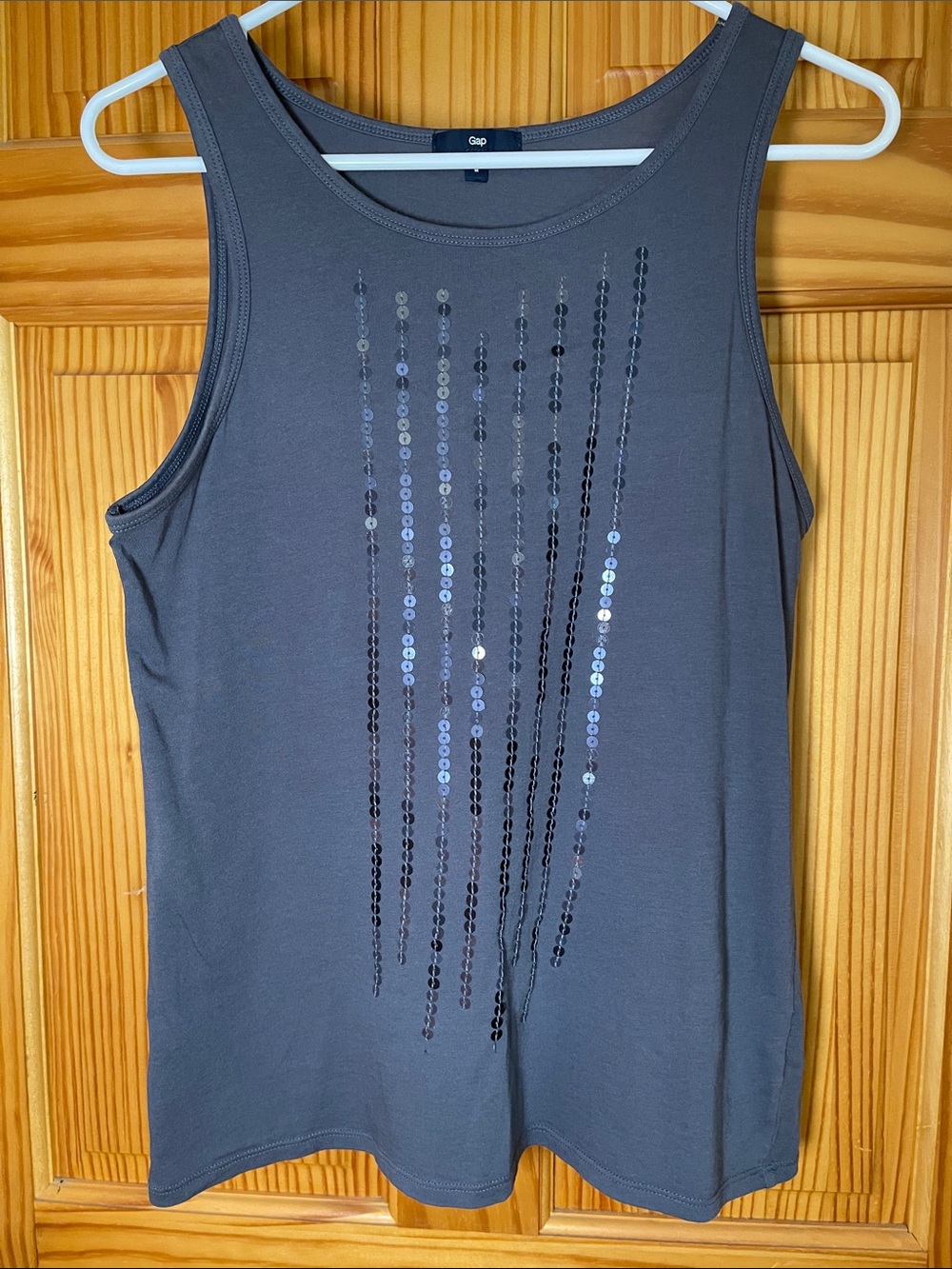 GAP Charcoal Sequin Detail Tank Top, medium